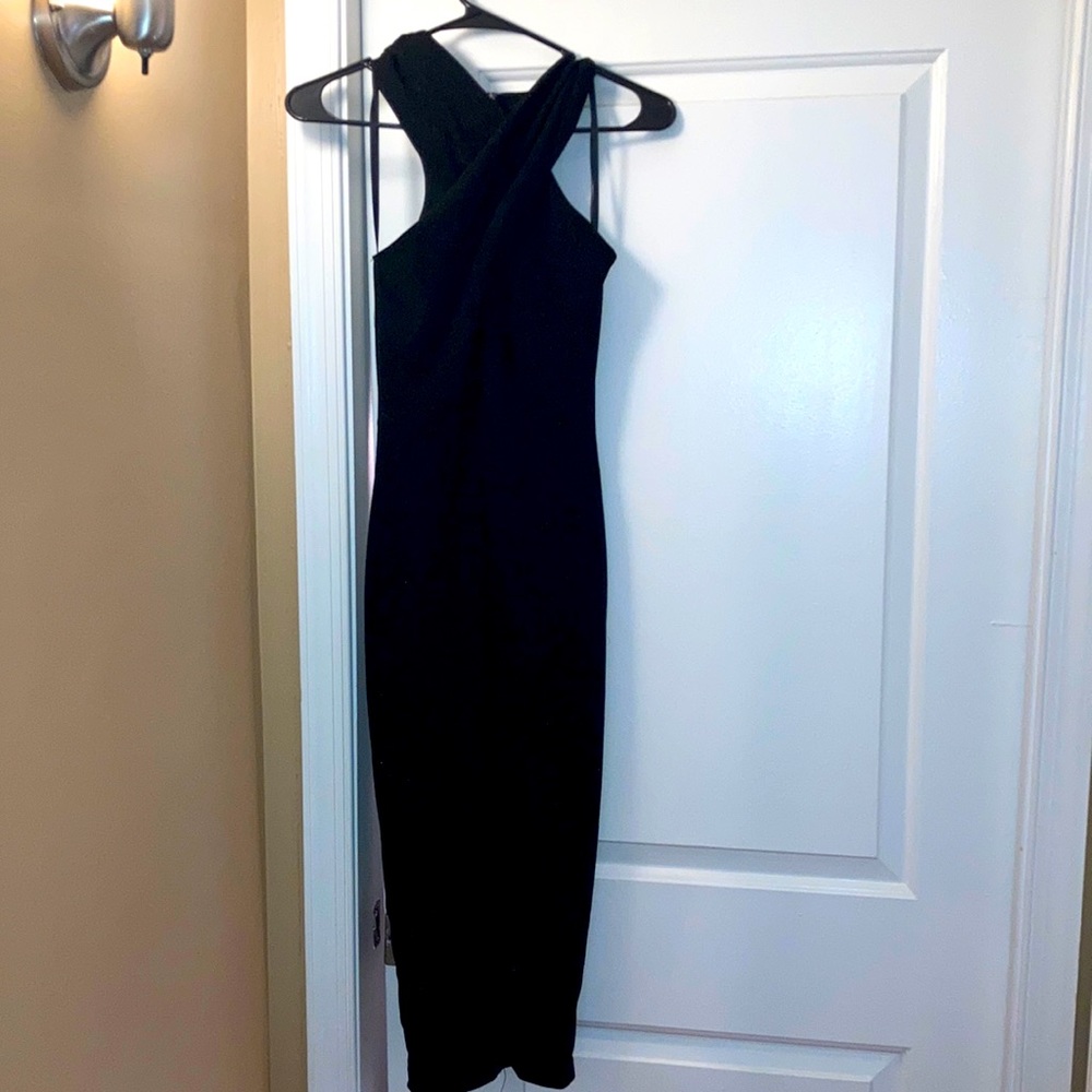 Black midi dress